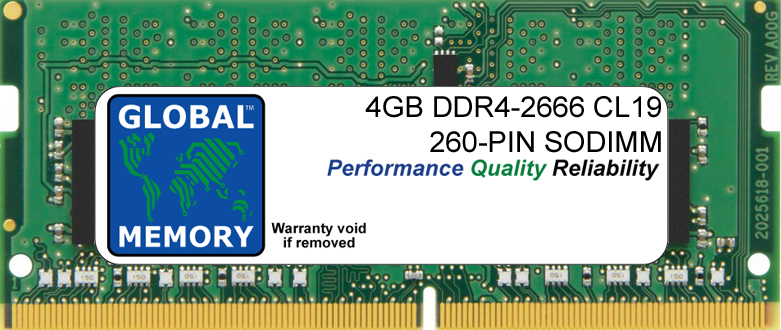 4GB DDR4 2666MHz PC4-21300 260-PIN SODIMM MEMORY RAM FOR TOSHIBA LAPTOPS/NOTEBOOKS